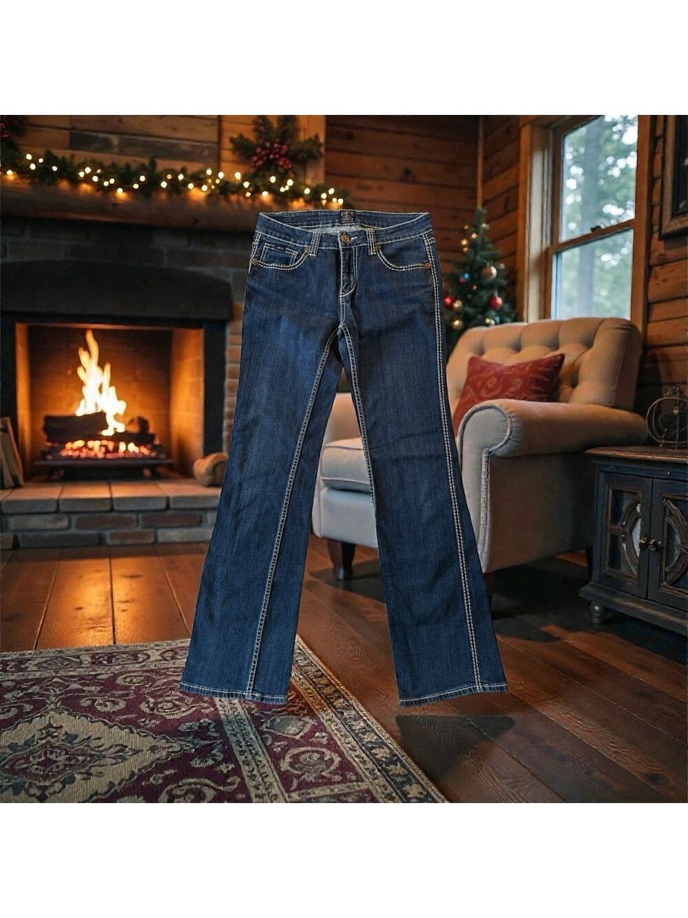 Cowgirl Up Jeans Womens 6 Regular 29 X 34 BLUE Bootcut Denim Low-Rise Western